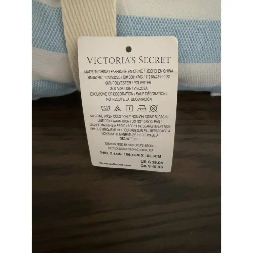 Victoria’s Secret Blue & White Stripe Beach Blanket-34